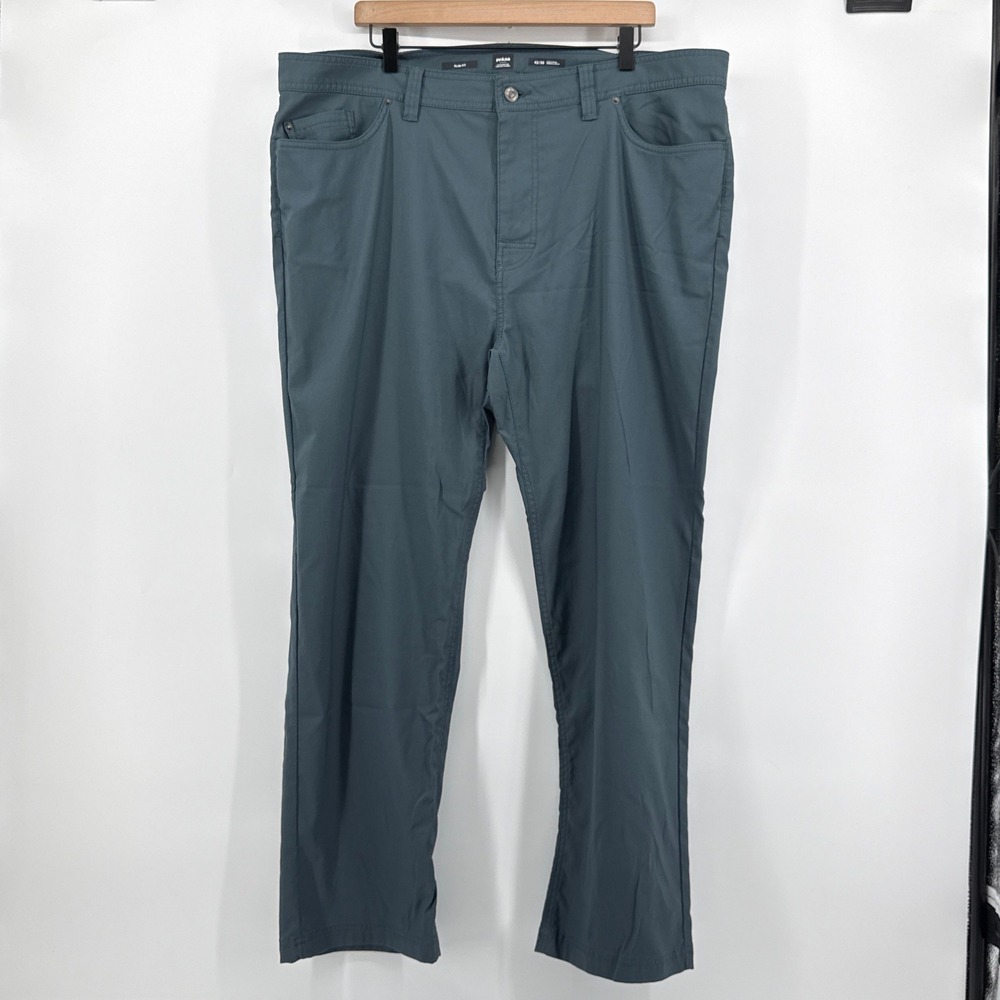 Prana Brion Pant II Slim Fit Men 42x30 Slate Green ReZion Stretch Hiking 1965551